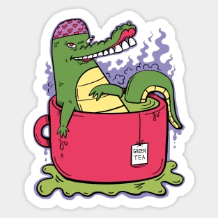 Green Tea Gator Sticker